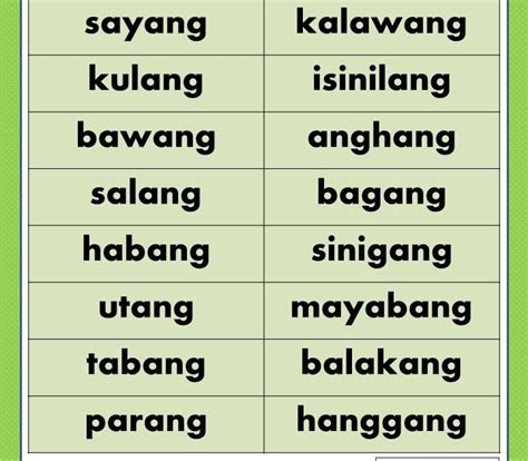 Mga Salitang Nagtatapos Sa LO .